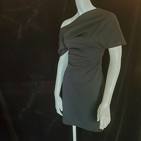 Asos Black Fallen Shoulder Dress (2) - Picture 2 of 6